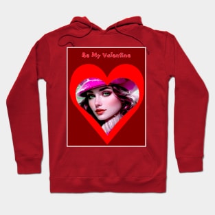 Valentine Pinup Heart Card Print Hoodie